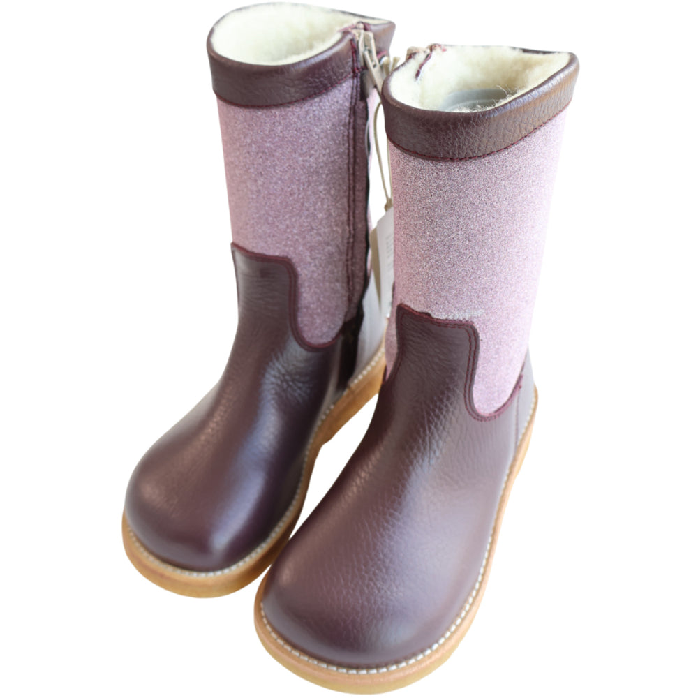 Køb Angulus Aubergine/Aubergine Glitter TEX Støvle Med Glitter Og Lynlås