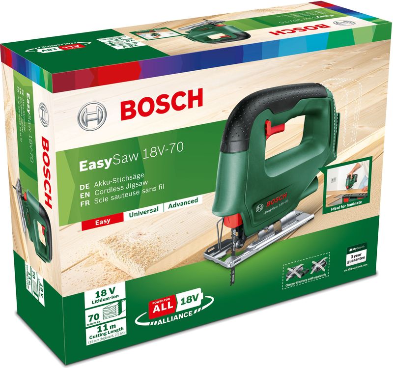 Bosch - EasySaw 18V-70 - Decoupeerzaag - Groen - Kunststof