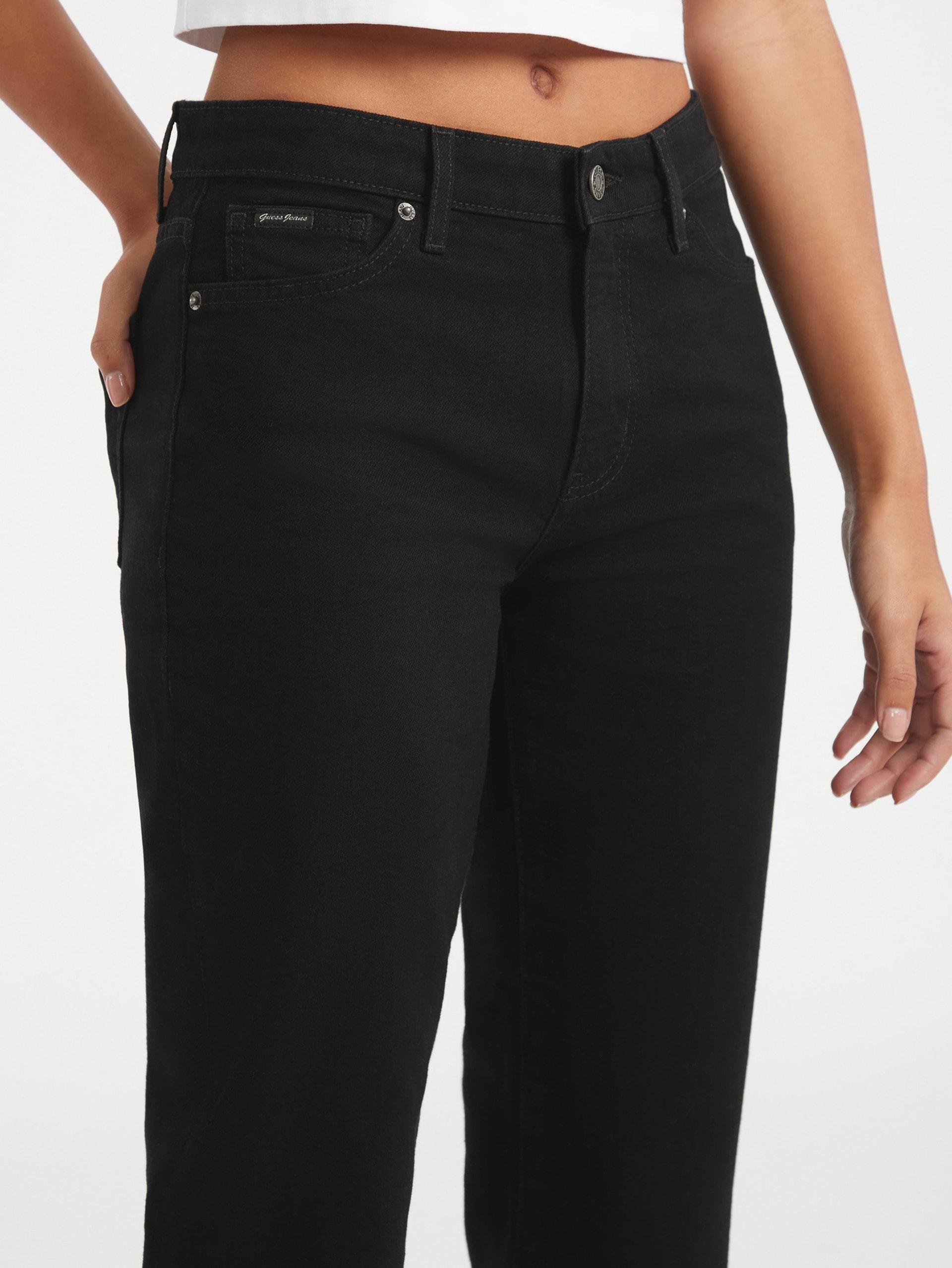 Calça jeans reta de cintura média G08