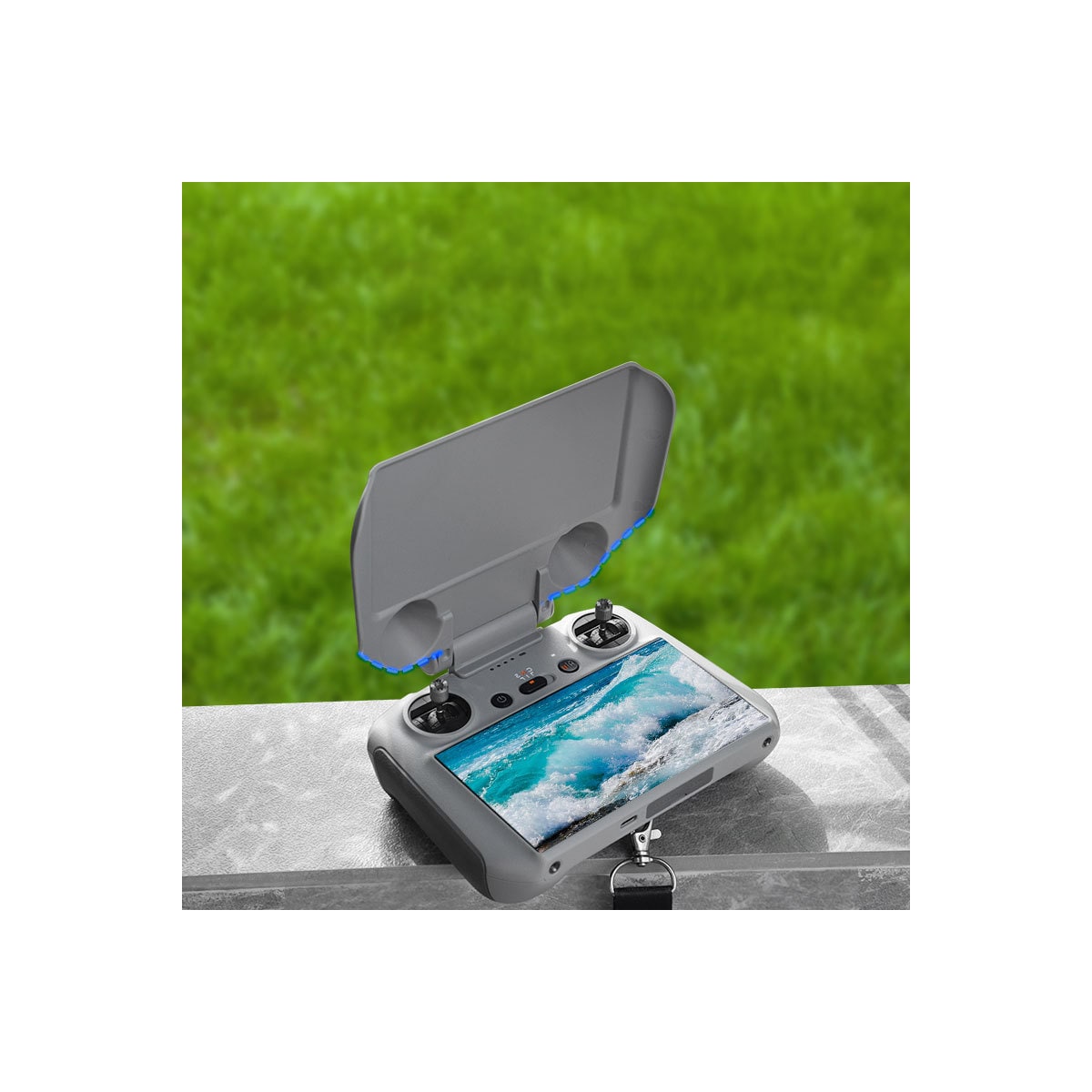 Silikon solskjermdeksel for DJI RC fjernkontroll med skjerm Grå