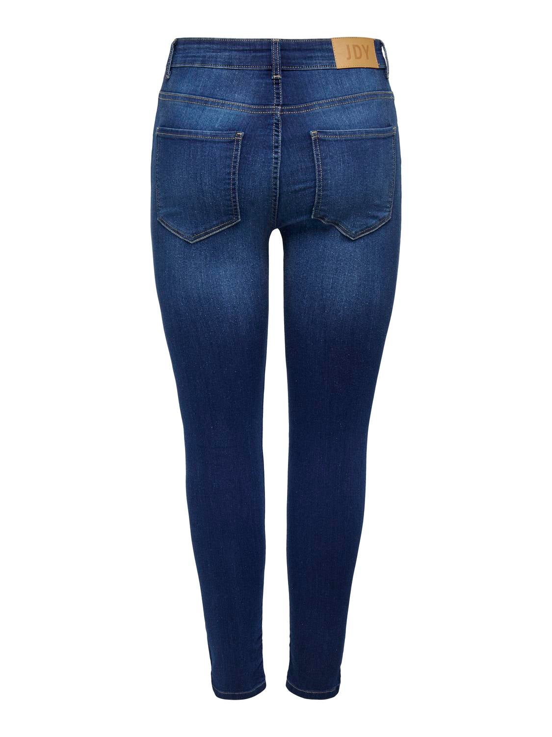 JDYMOLLY Hohe Taille Skinny Fit Jeans Dark Blue Denim