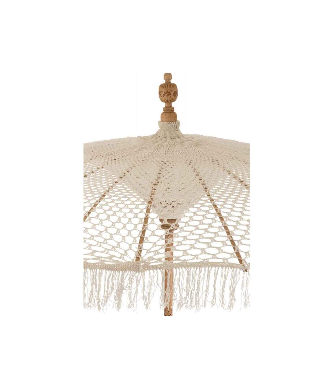 Paris Prix - Parasol Déco macramé 249cm Blanc