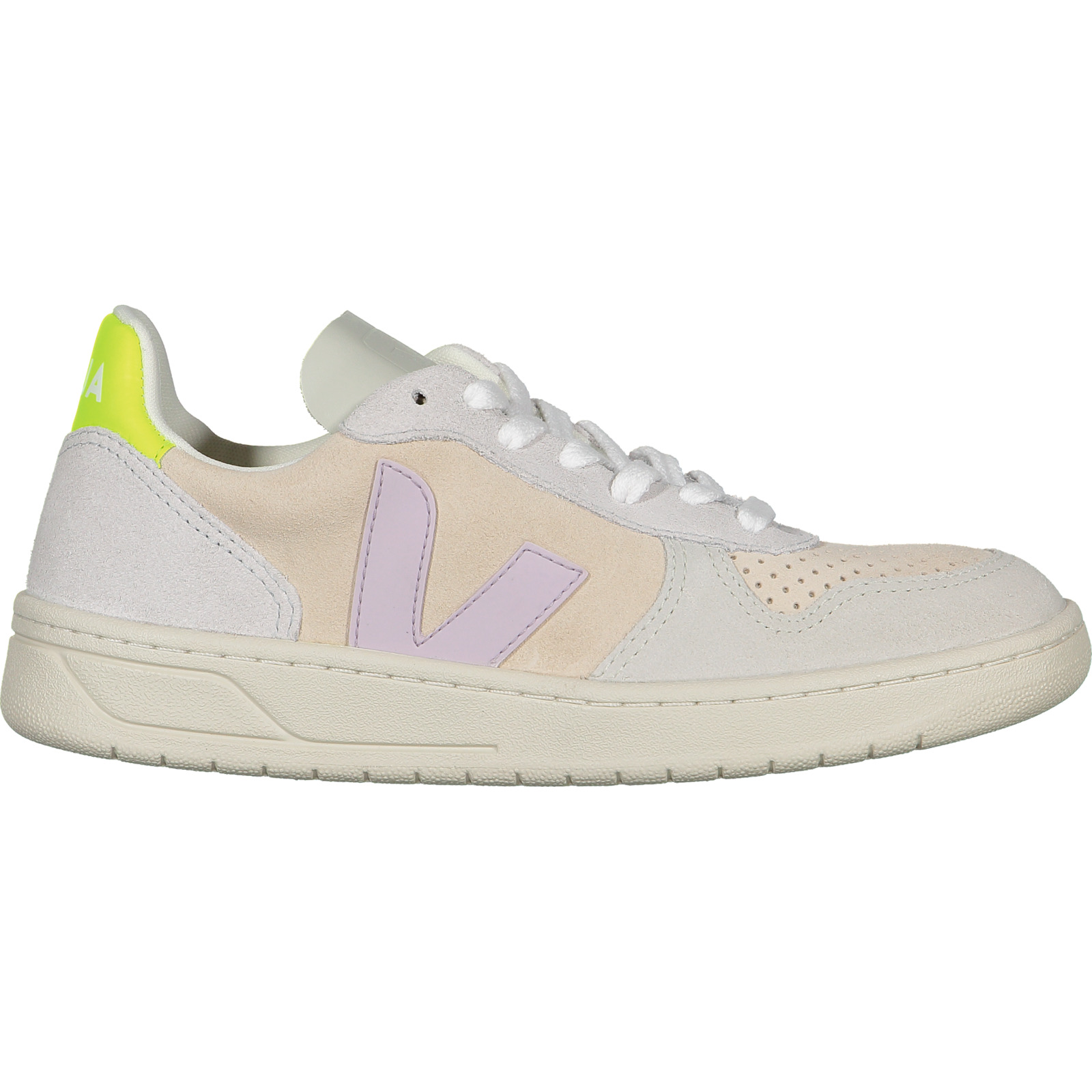 Veja Damen-Sneaker V-10 Suede Multico Sable Parme 37