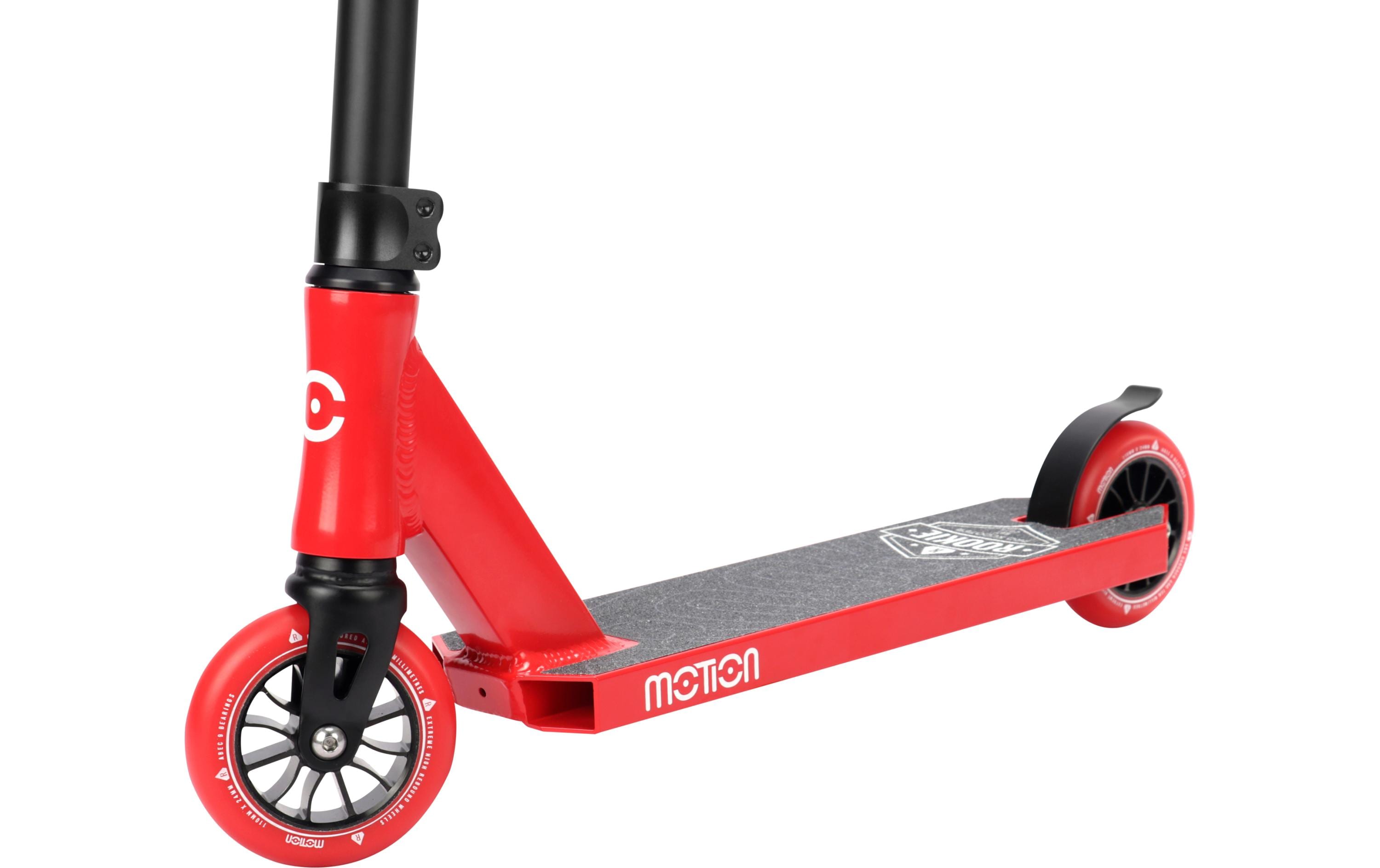Motion Freestyle Scooter Rookie Pro Schwarz/Rot<br>Leichter und stabiler Freestyle-Scooter für Anfänger