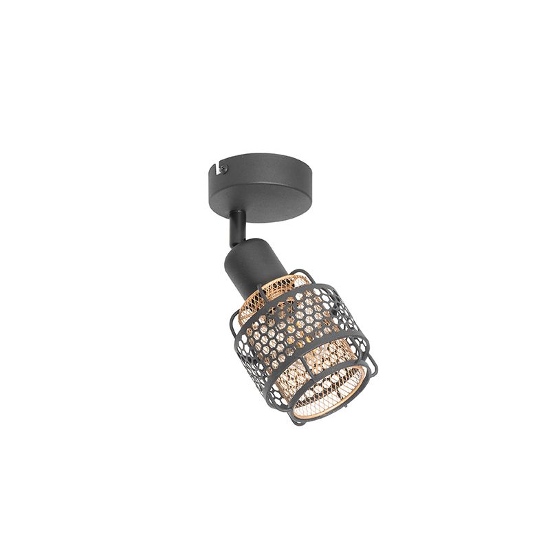 Design plafondlamp zwart met goud - Noud