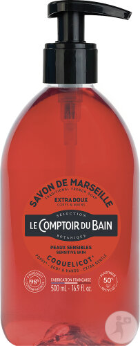 Le Comptoir Du Bain Savon Liquide De Marseille Coquelicot Peaux Sensibles 500ml