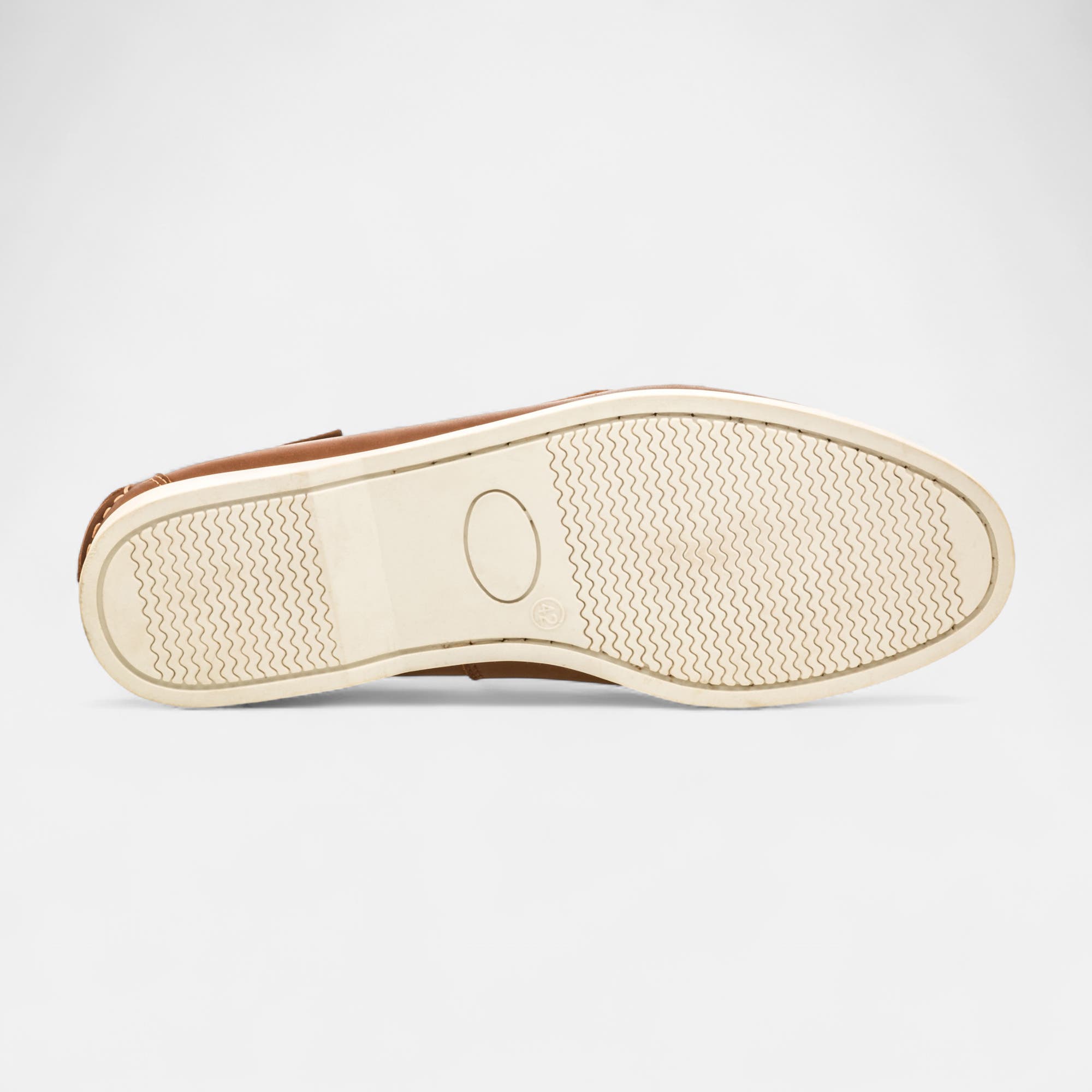 Chaussures bateau Homme en cuir cognac