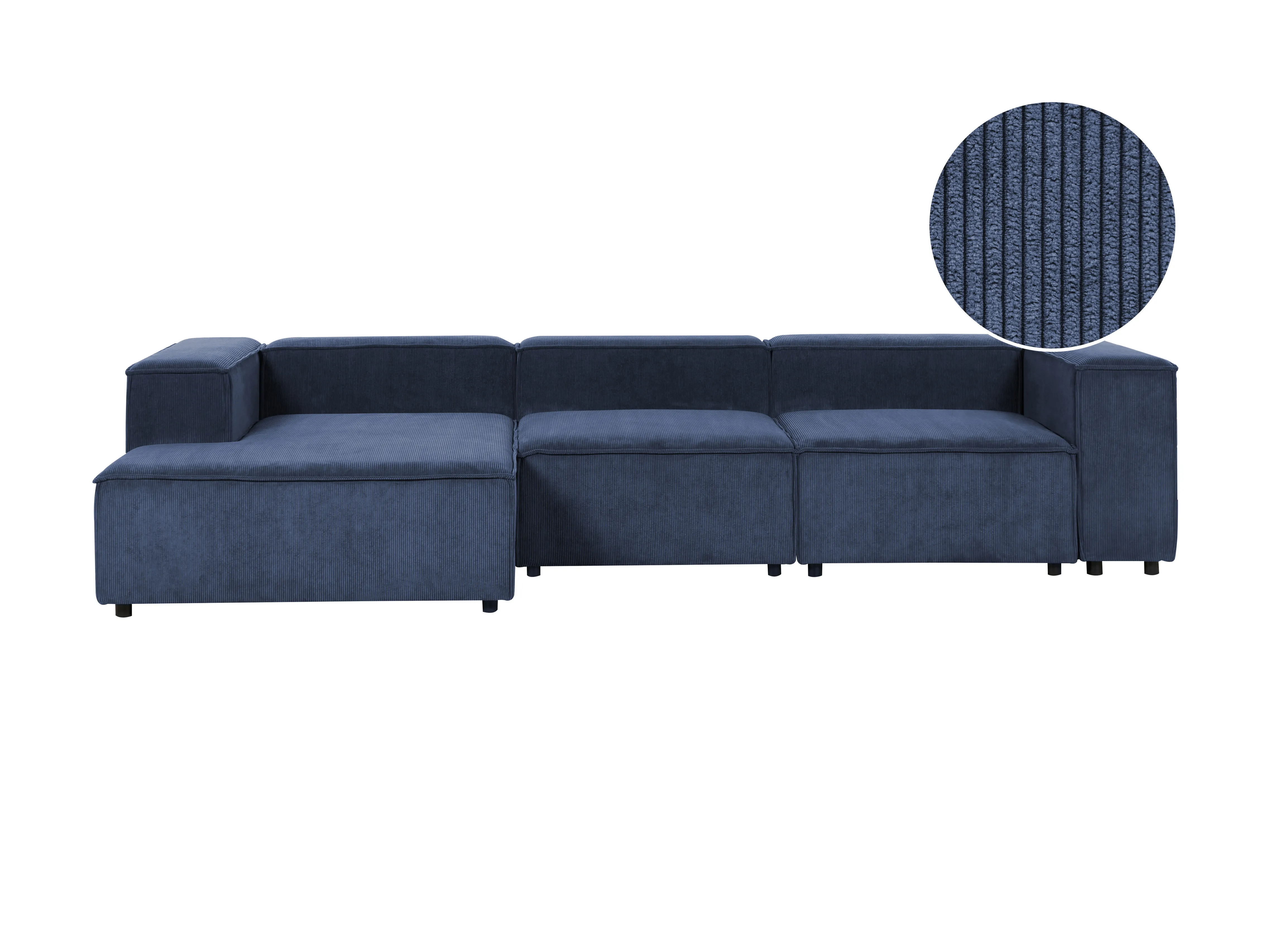 Modulaire hoekbank 4-zits ARDAL Corduroy Donkerblauw rechtszijdig