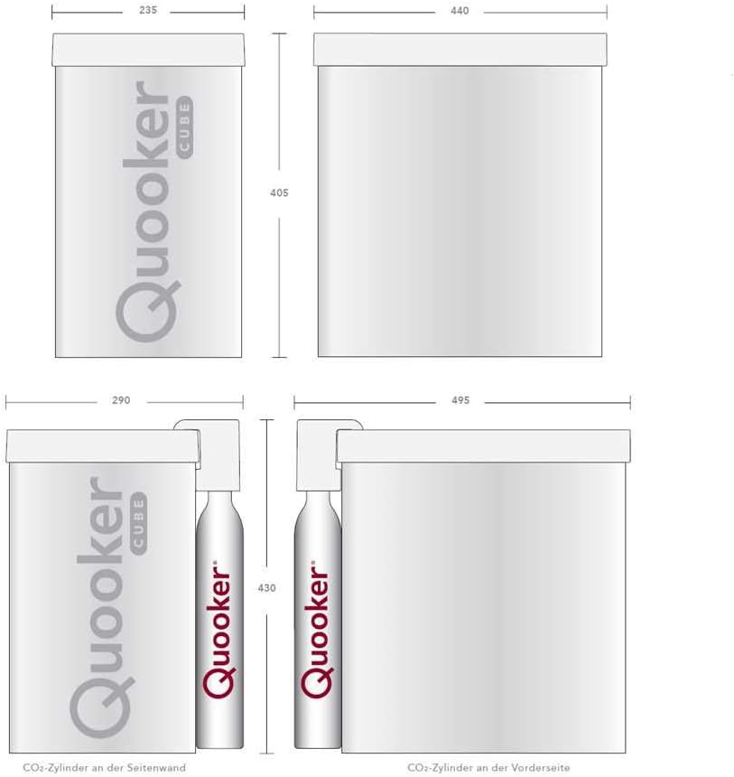 Quooker COMBI+ 2.2 E & CUBE | Flex CHR (verchromt glänzend) Kochend-Wasserhahn