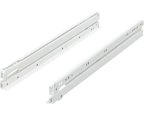 Ladegeleider, volledig uittrekbaar, rolladegeleider, 400 mm, wit, 2 stuks
