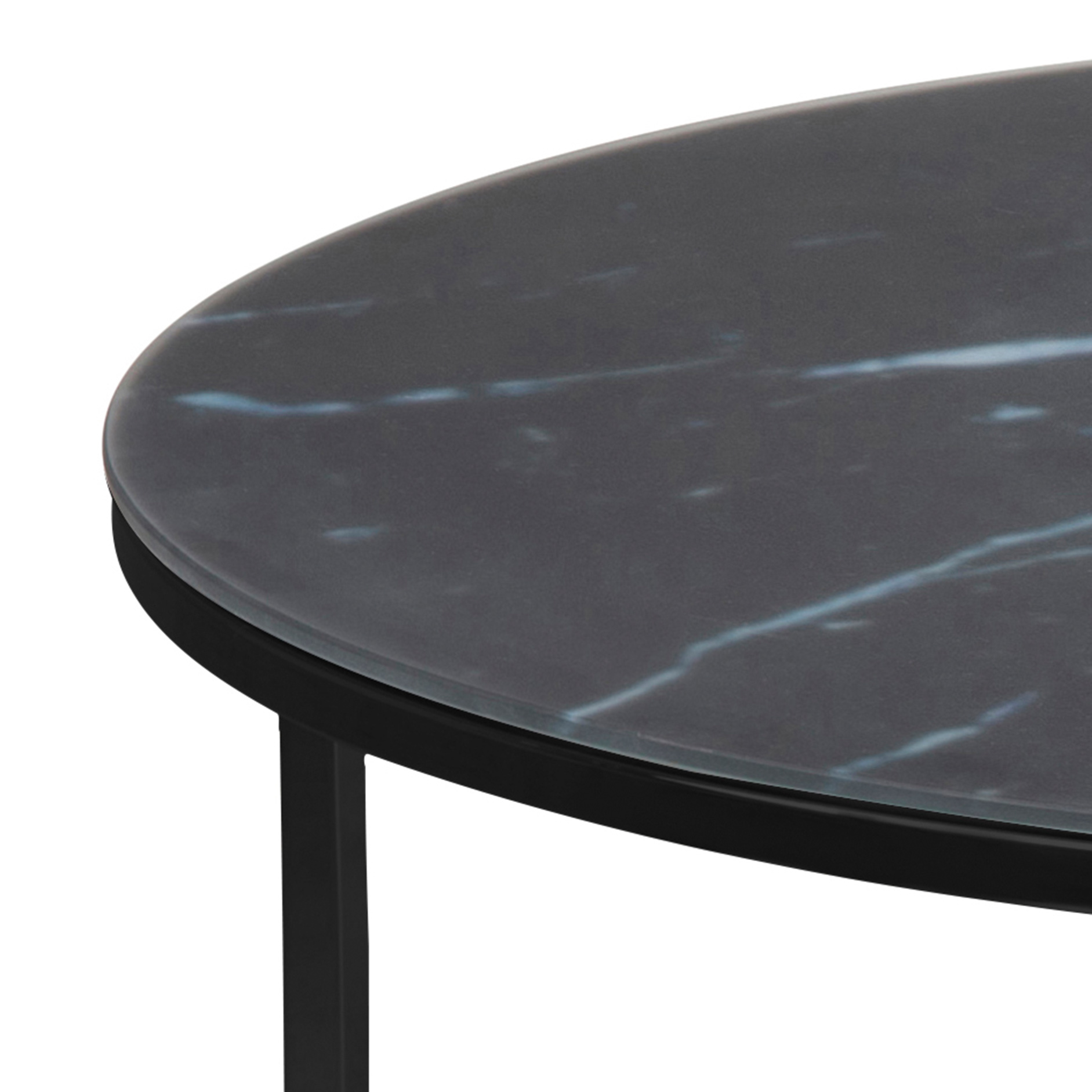 Couchtisch ALISMA - schwarz - Marmoroptik - Ø 80 cm
