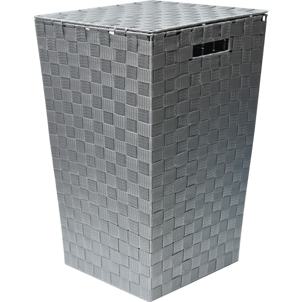 Panière à linge évasée grise 33x53x33cm