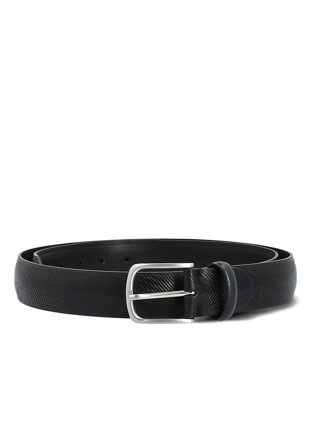 CEINTURE EDWARD CUIR STRIE NOIR