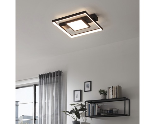 LED plafondlamp 38W 3400 lm 3000 K 43,5x40 cm zwart dimbaar via wandschakelaar