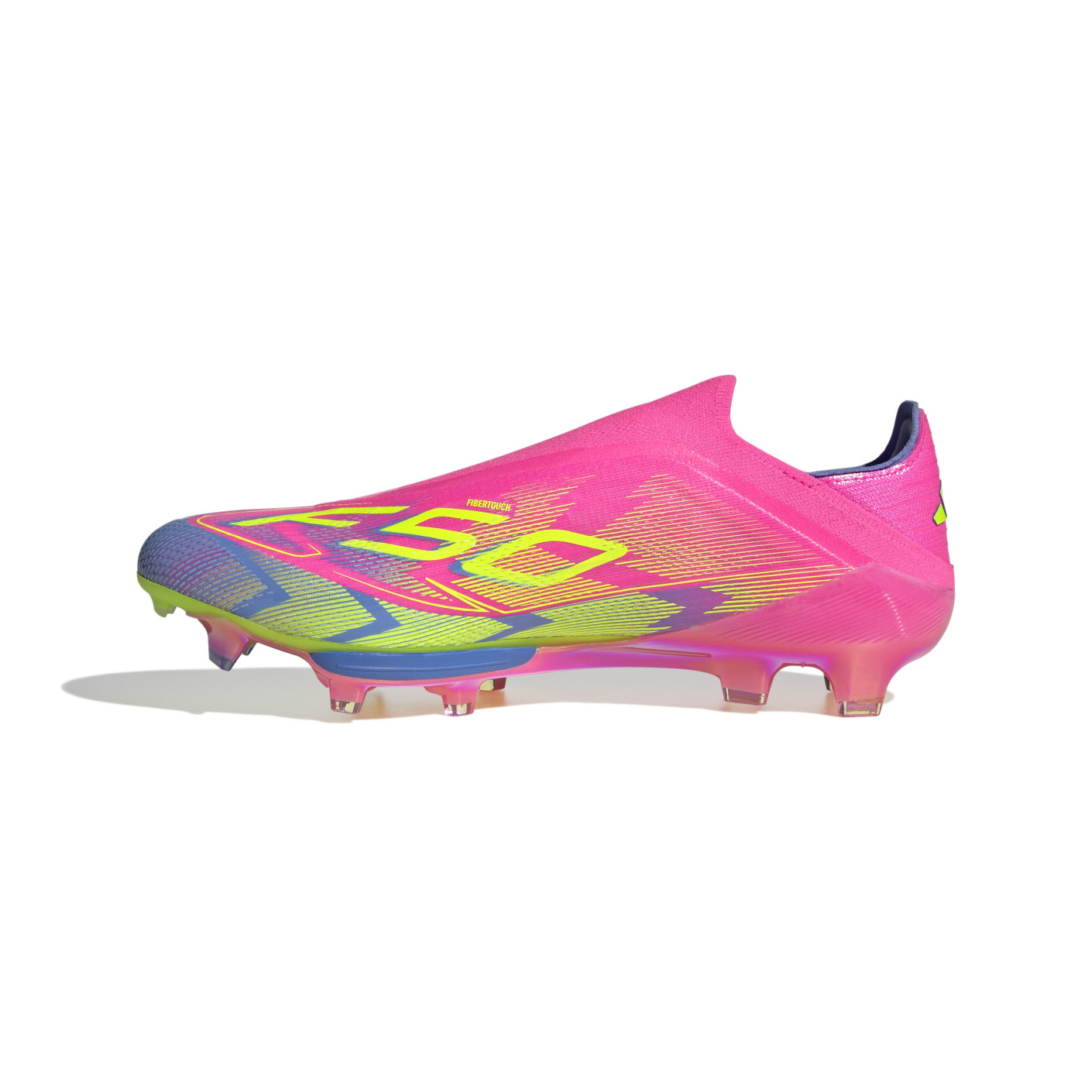 Adidas F50+ Gras Voetbalschoenen (FG) Roze Neongeel Blauw