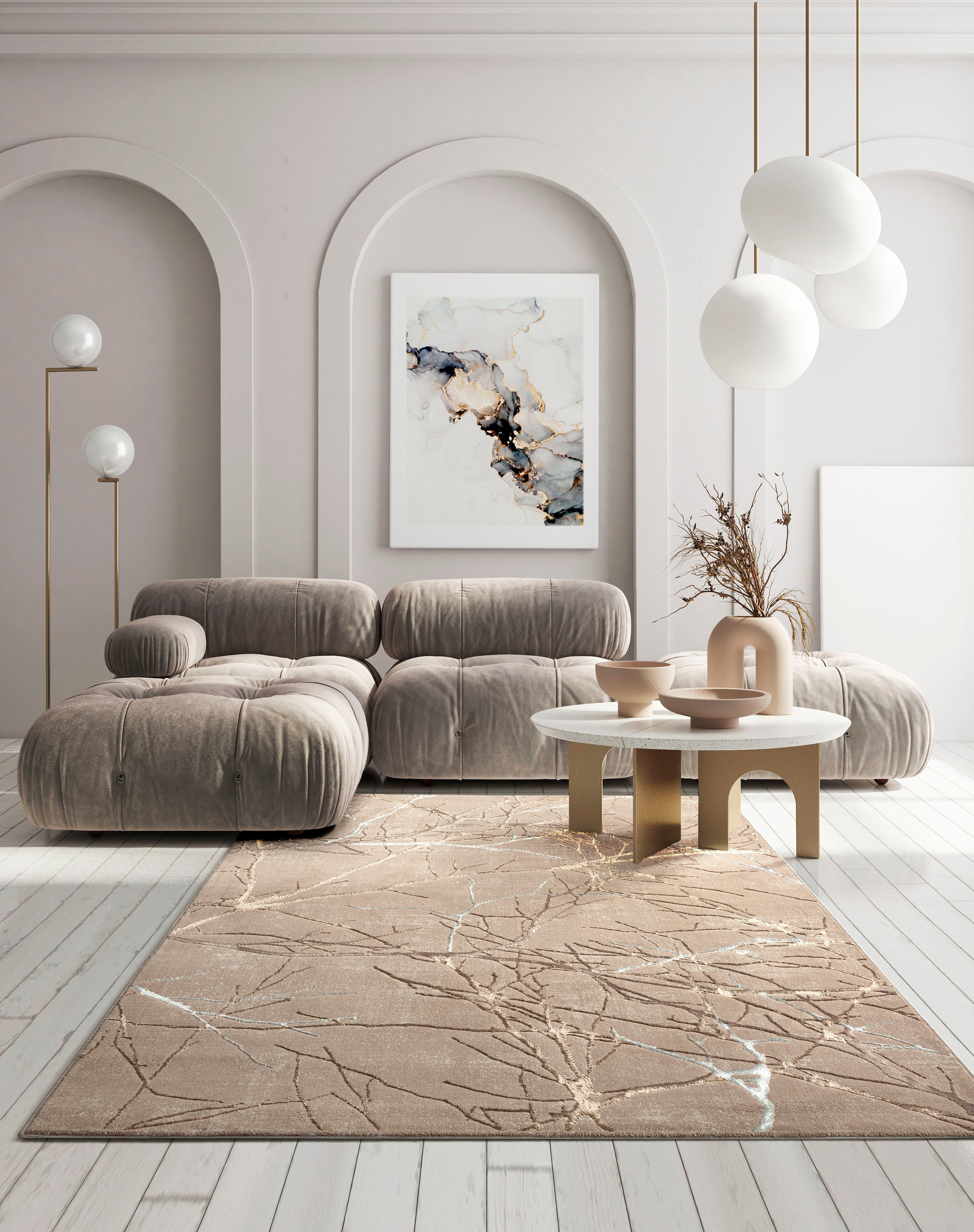 merinos Teppich »Creation 50055« rechteckig 10 mm Höhe elegant, glänzend, Kurzflor, Indoor, pflegeleicht, robust