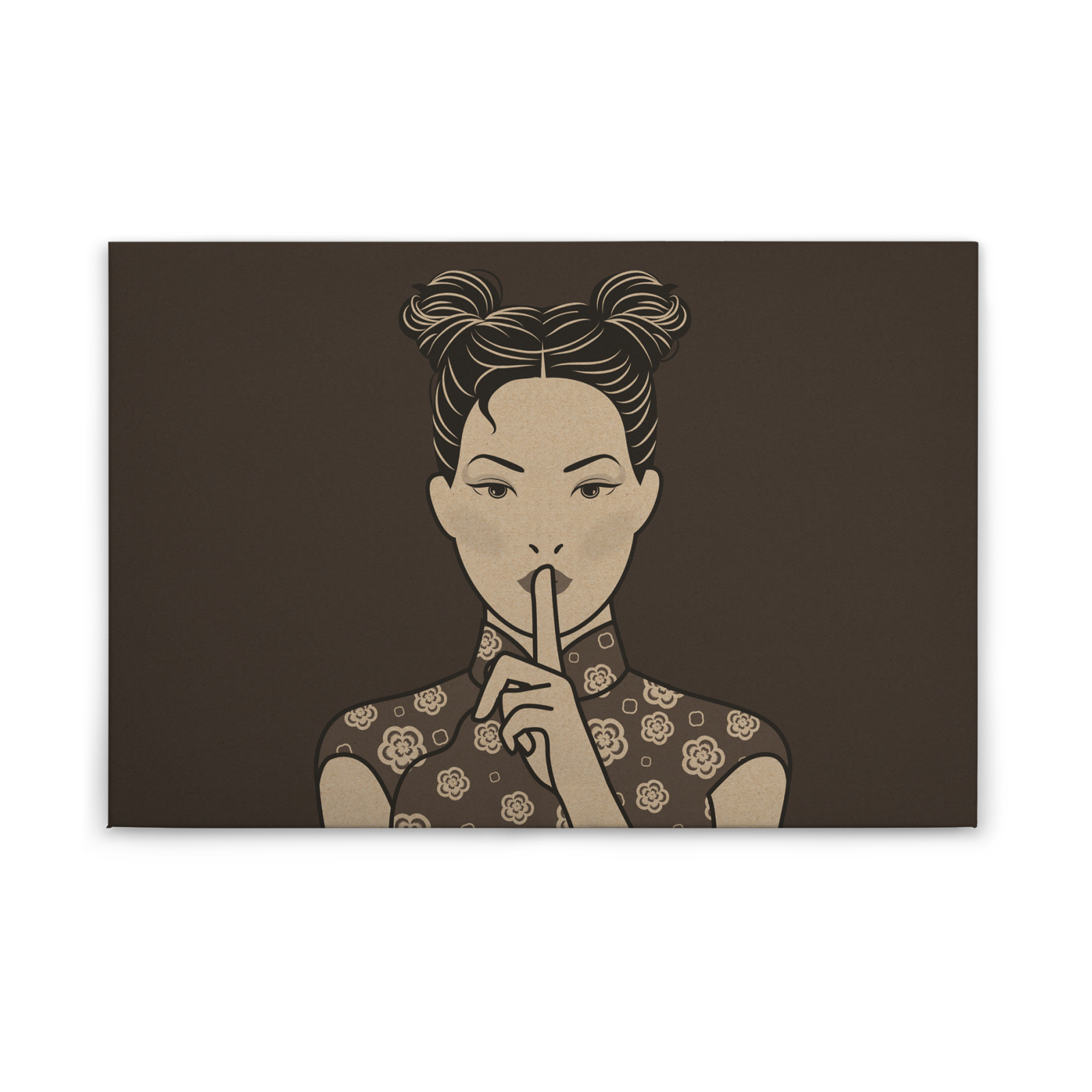 Leinwandbild POWERFRAU - braun - 90x60 cm