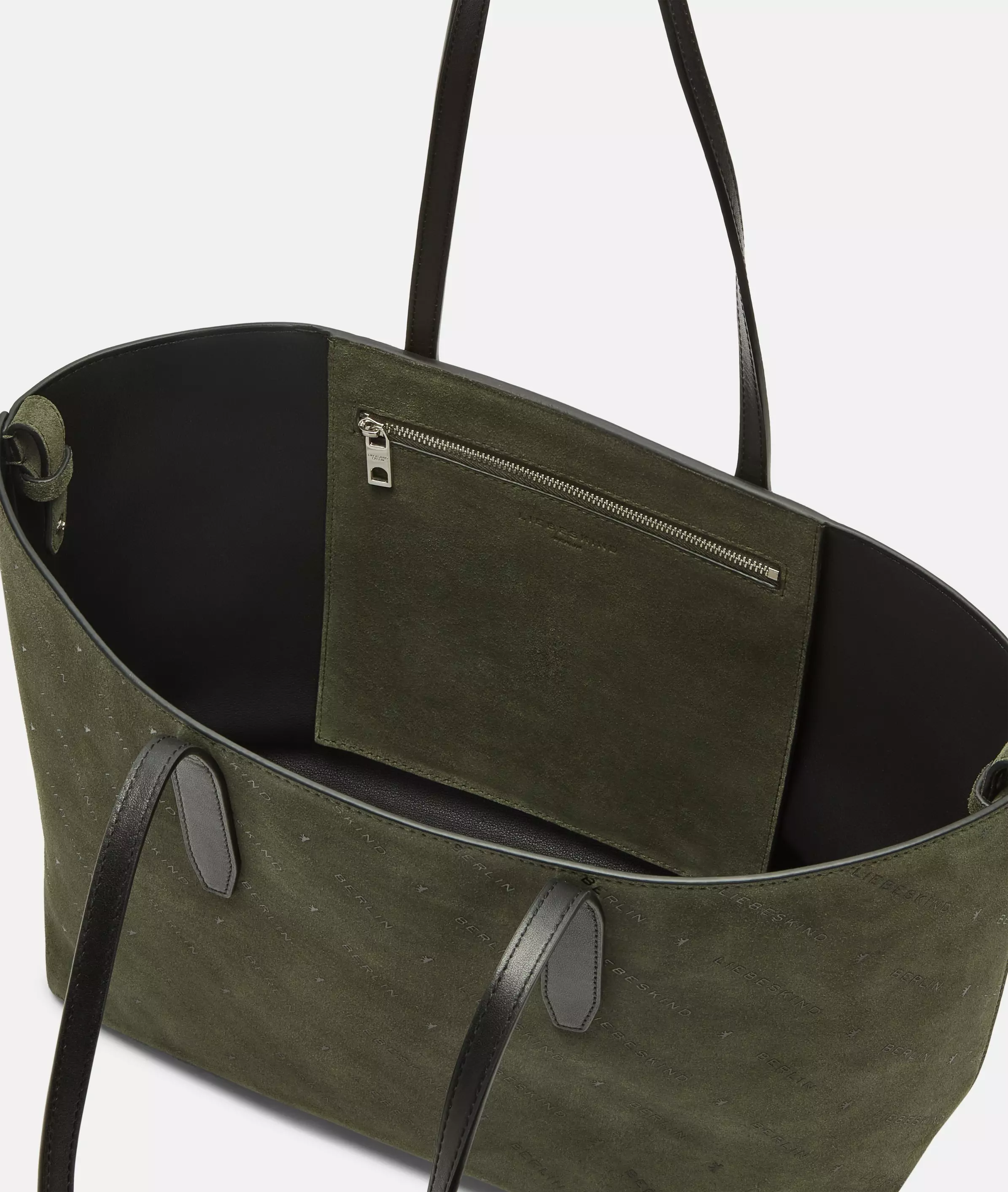 Monogram Shopper M Suede shopper with Liebeskind Berlin lettering