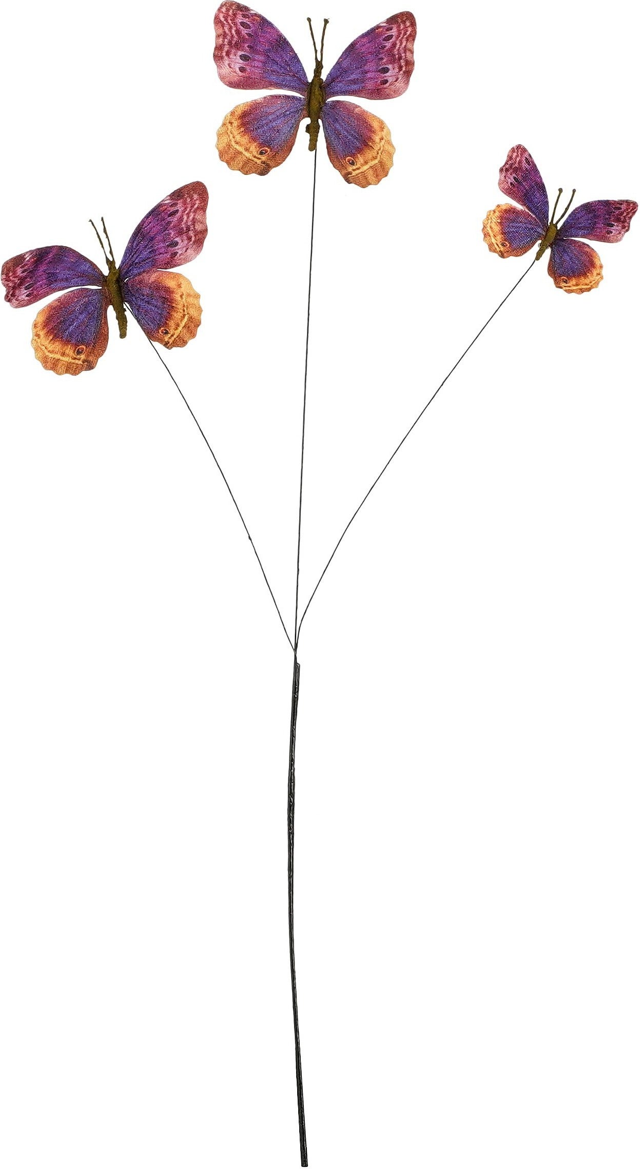 Mica Decorations kunsttak met vlinder paars L 60 cm
