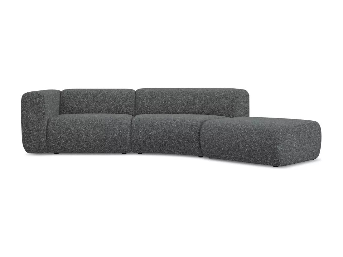 Canapé modulable 4 places droit en tissu texturé - graphite - EKAHI
