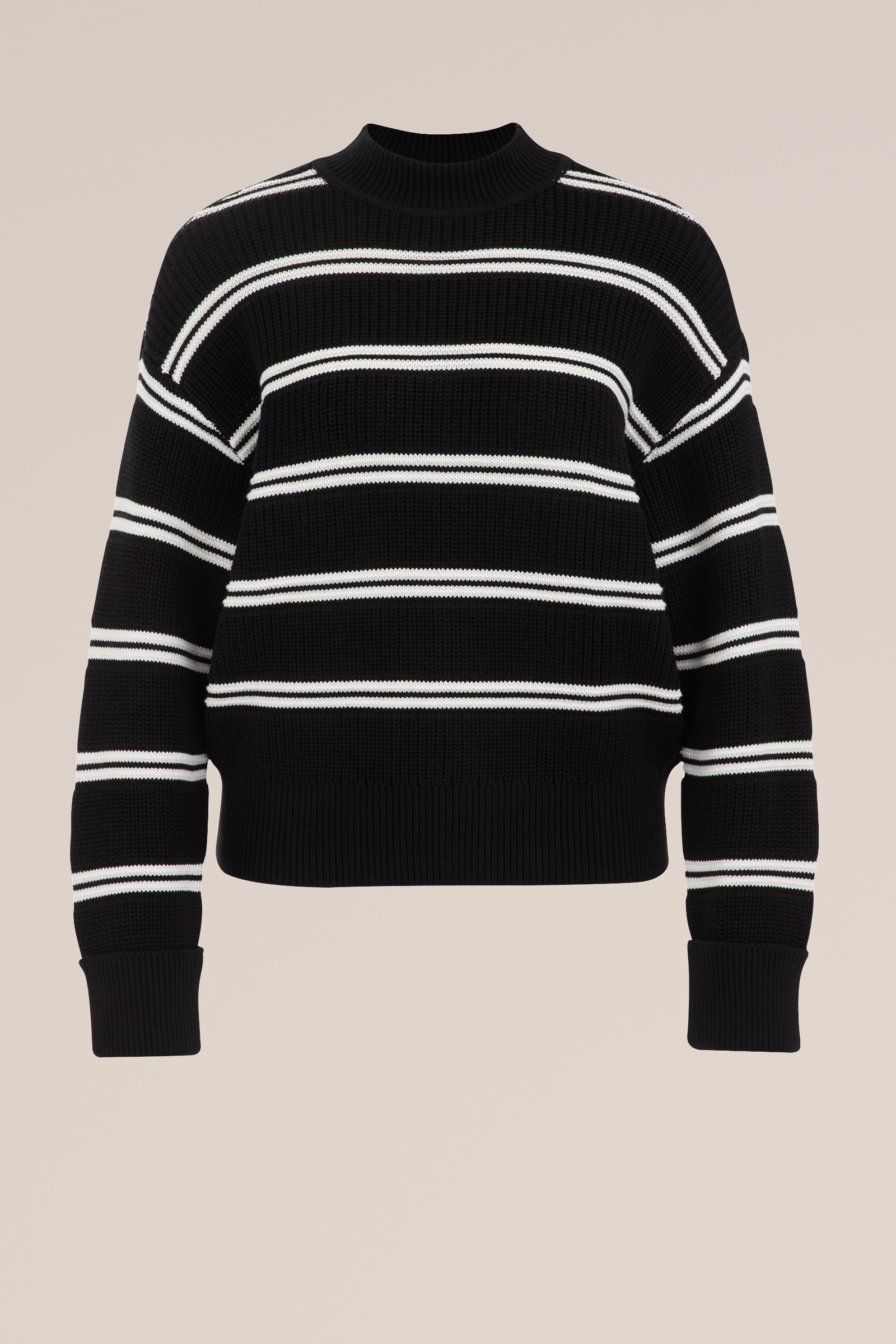 gebreide trui met streep WE Fashion Zwart