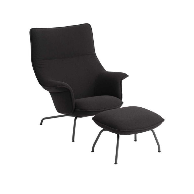 Muuto Doze ottoman Ocean 80 antraciet zwart