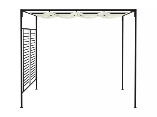 Belvédère avec auvent rétractable 3x4x2,3 m Crème 180 g/m²