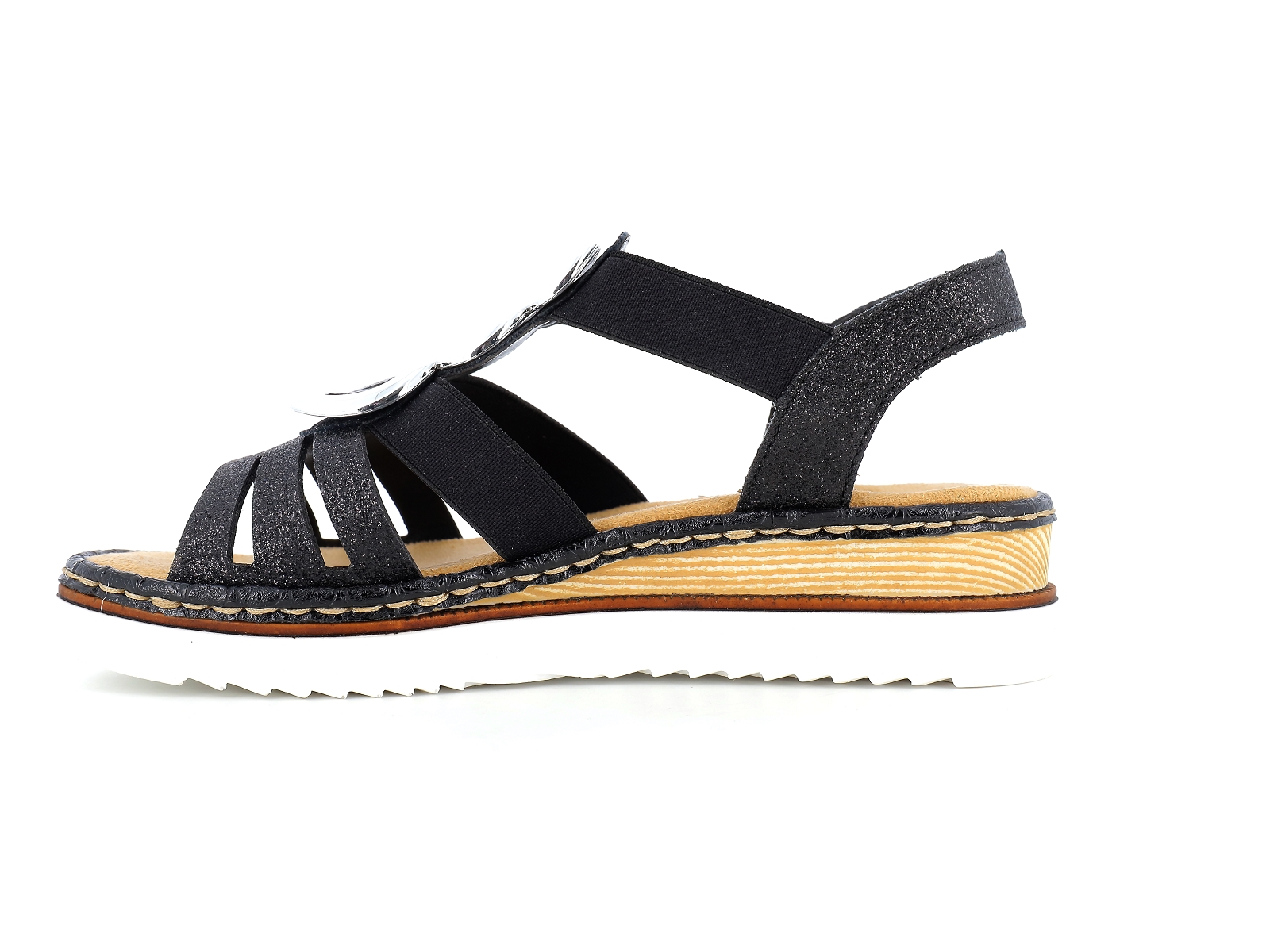 Rieker-679L4 Matières combinées Noir