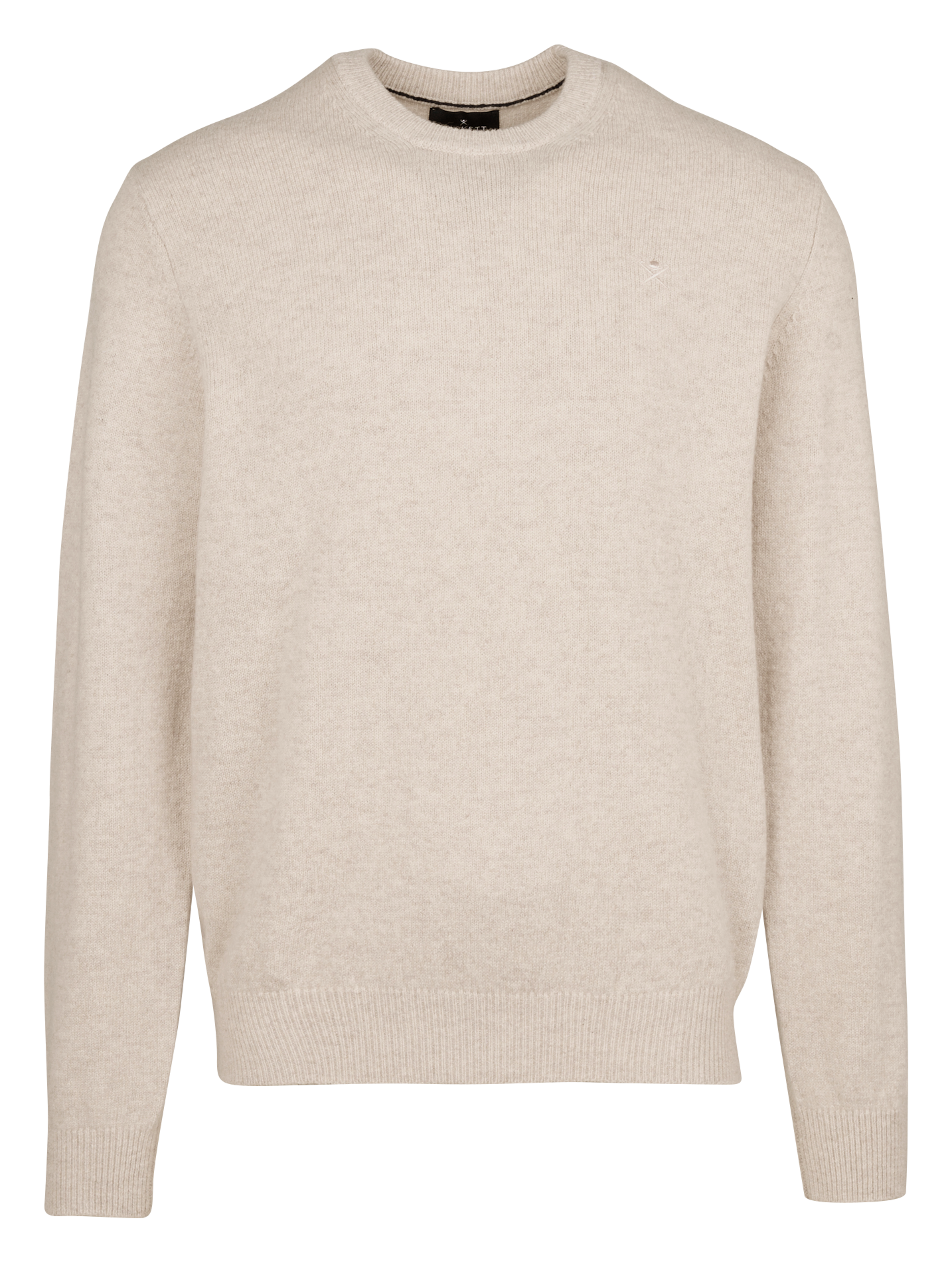 Pull regular-fit col rond brodé en laine | Blanc