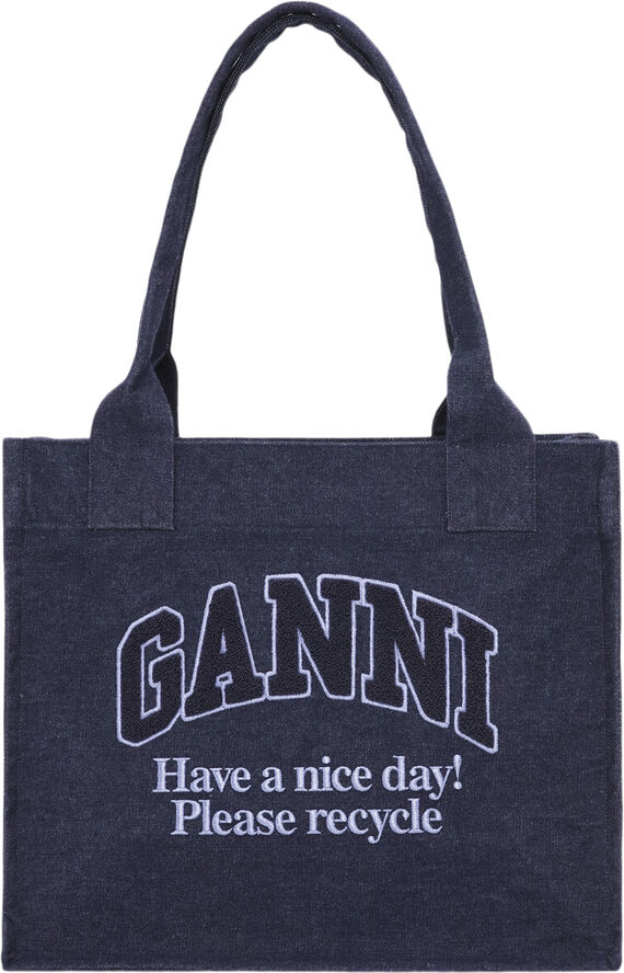 Ganni Large Easy Shopper Denim Dark navy