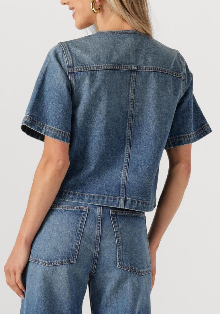 zwarte ulla johnson blouses the serge short sleeve jacket