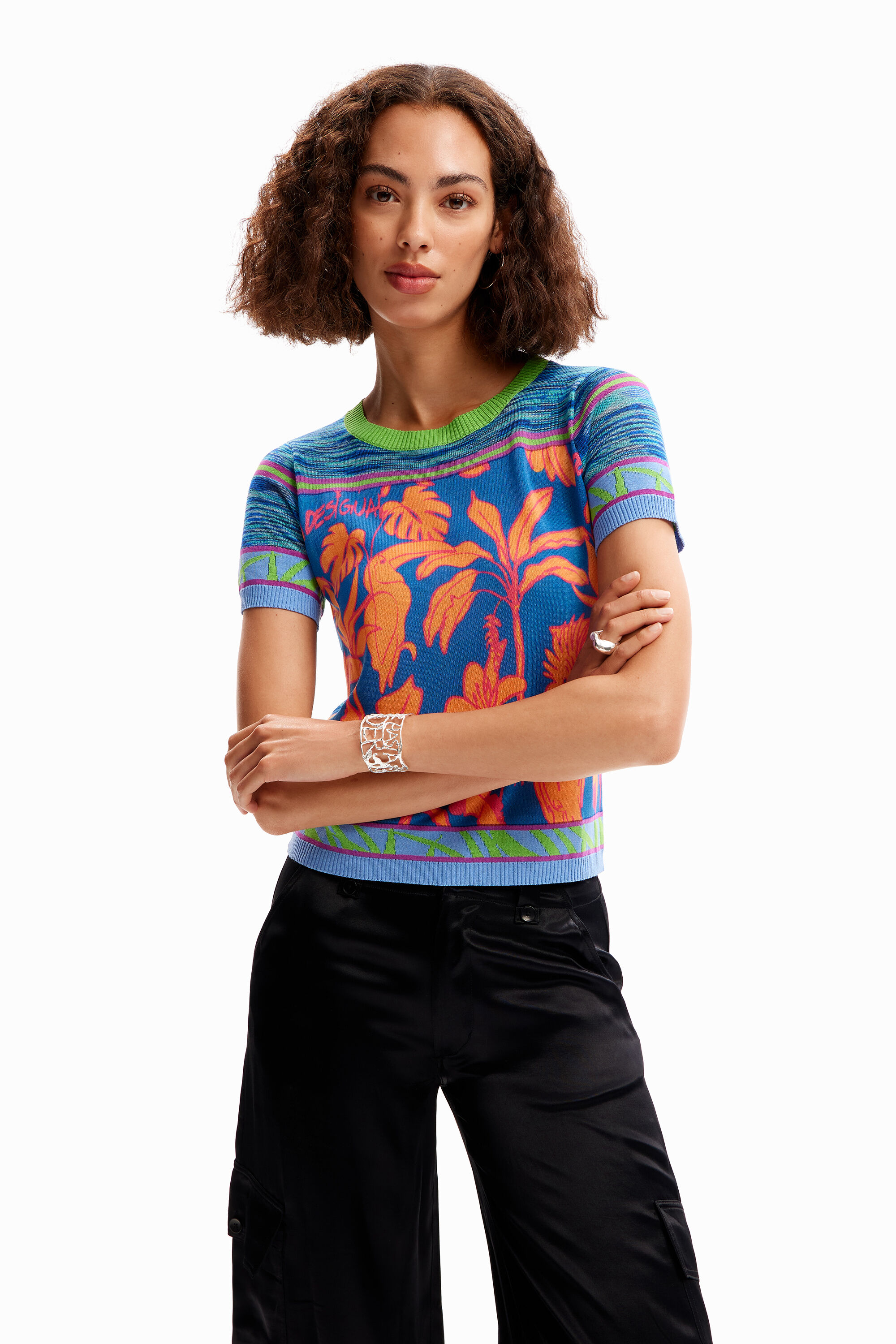 T-shirt tropical maille