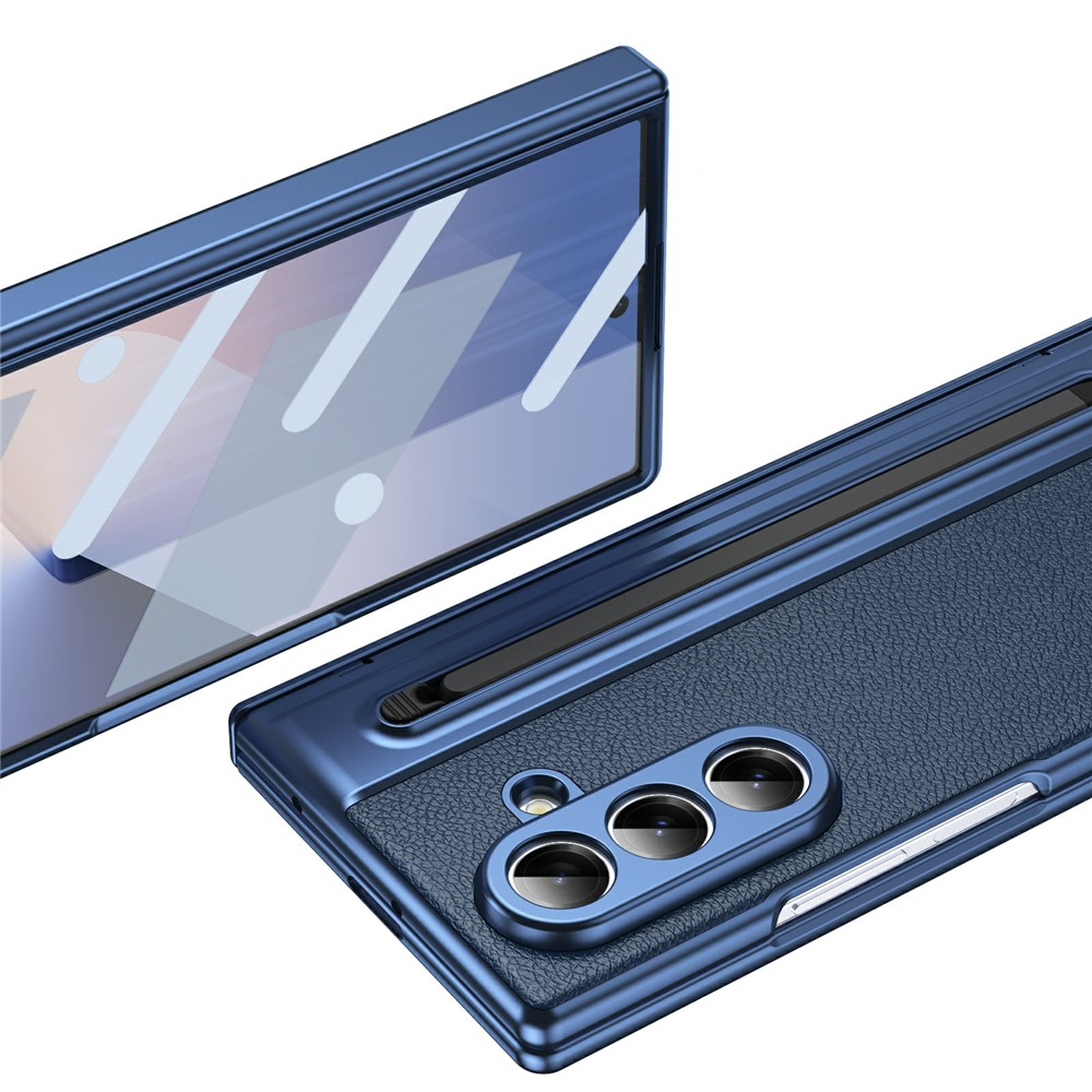 Samsung Galaxy Z Fold7 Hardcase Schutzhülle mit Touch Pen   Display Schutzglas - Blau