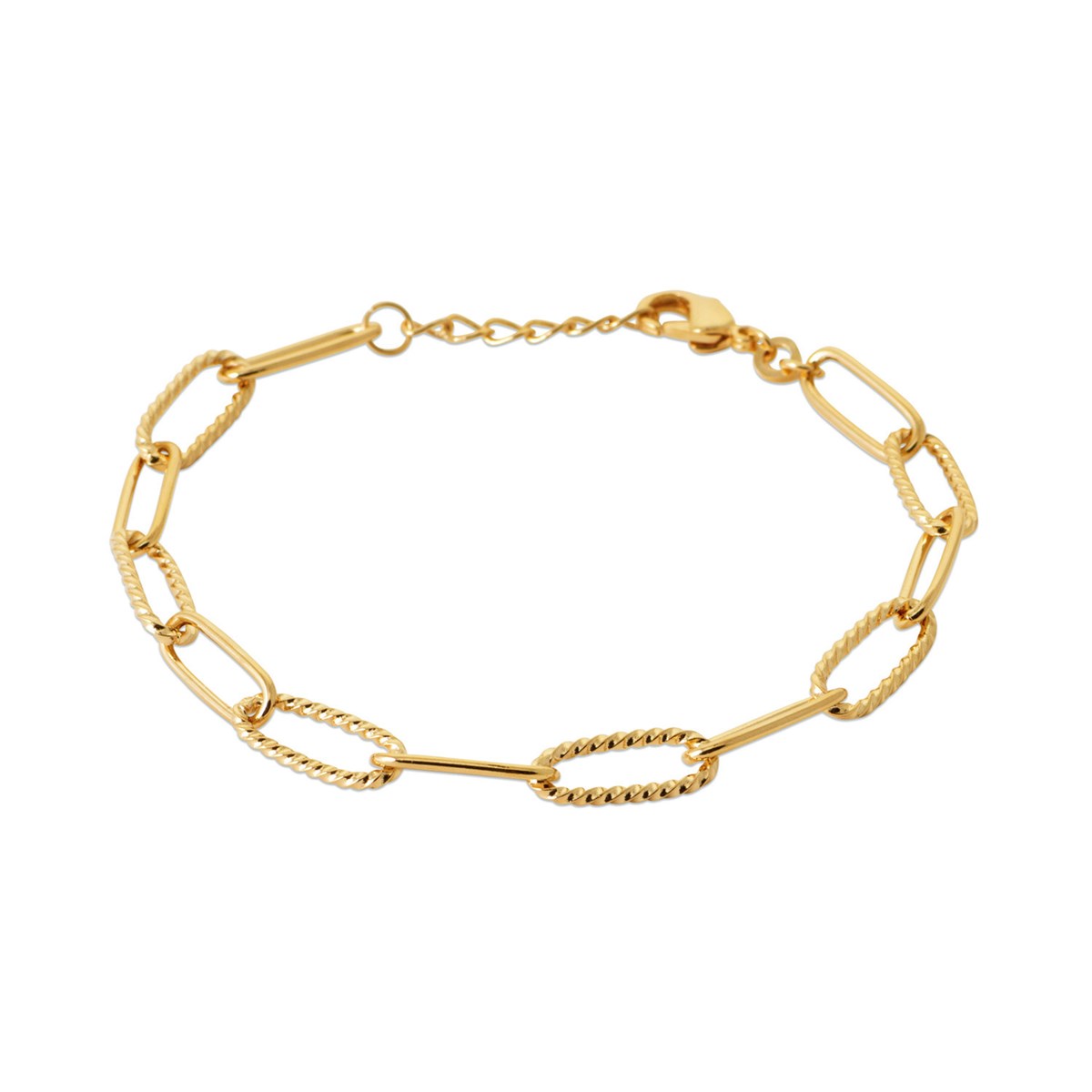 Bracelet Brillaxis maille forçat allongé torsadée