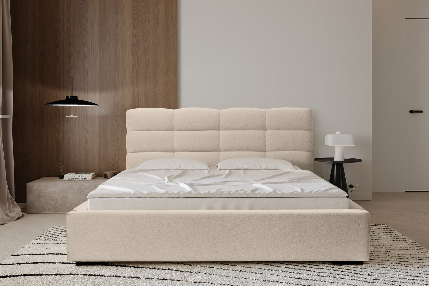 Trae Mobler Faro 140 x 200 cm Gestoffeerd Bed Beige