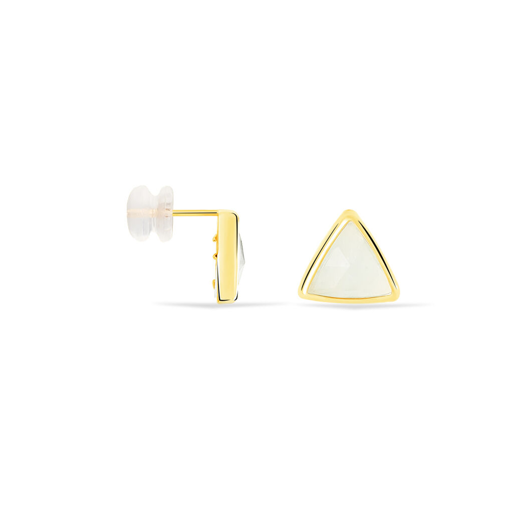 Boucles D'oreilles Puces Juliete Or Jaune Aigue Marine