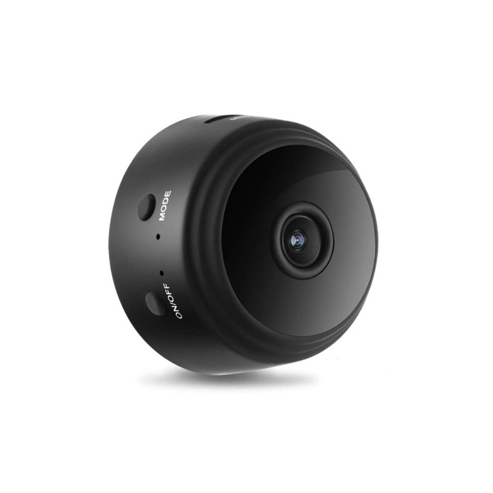Mini WiFi IP Kamera FullHD 1080p Infrarot LED's Nachtsichtfunktion mit Akku (240mAh) und Micro SD Kartenslot   Halterung iOS/Android - Schwarz