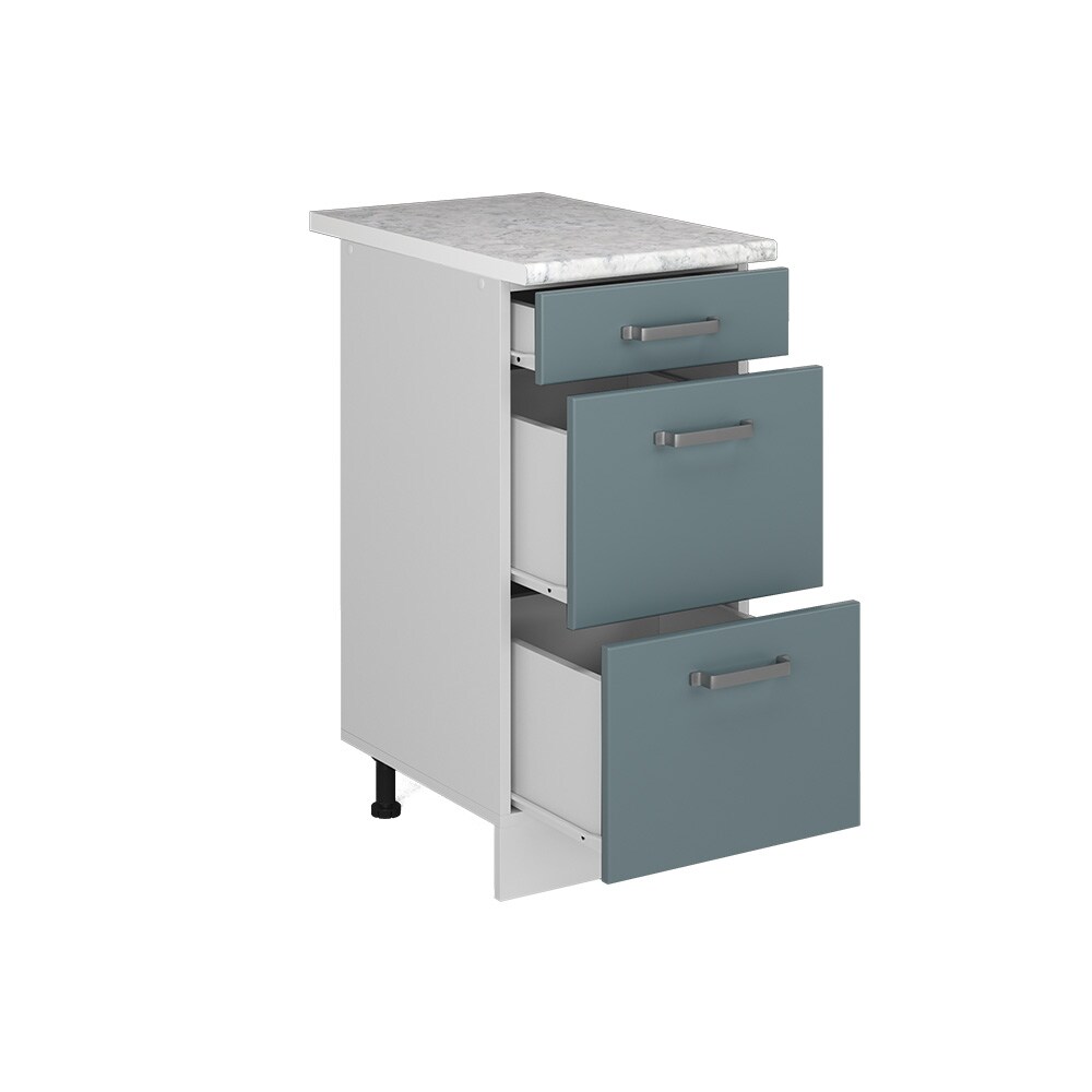 Vicco Schubladenunterschrank Küchenschrank R-Line Solid Weiß Blau Grau 40 cm modern Arbeitsplatte