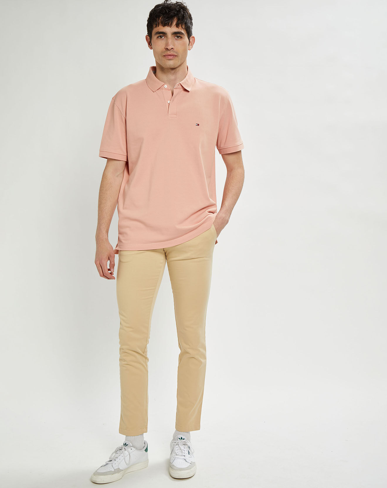 Tommy Hilfiger Pantalon chino ajusté Bleecker Flex Satin beige