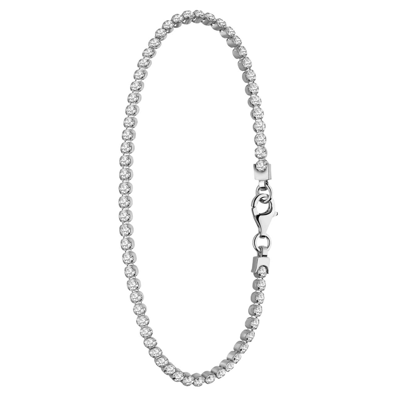 Zilveren set ketting, armband een oorknoppen zirkonia