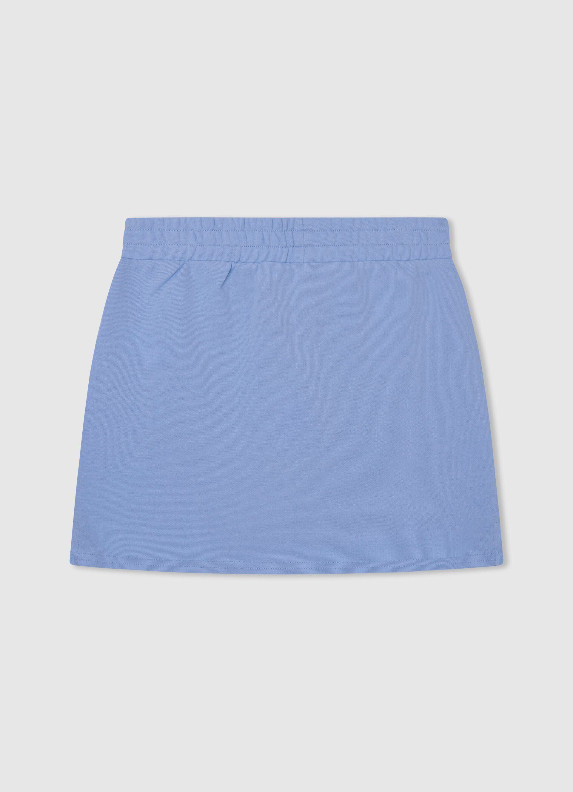 Minissaia com cintura elástica - azul-baía