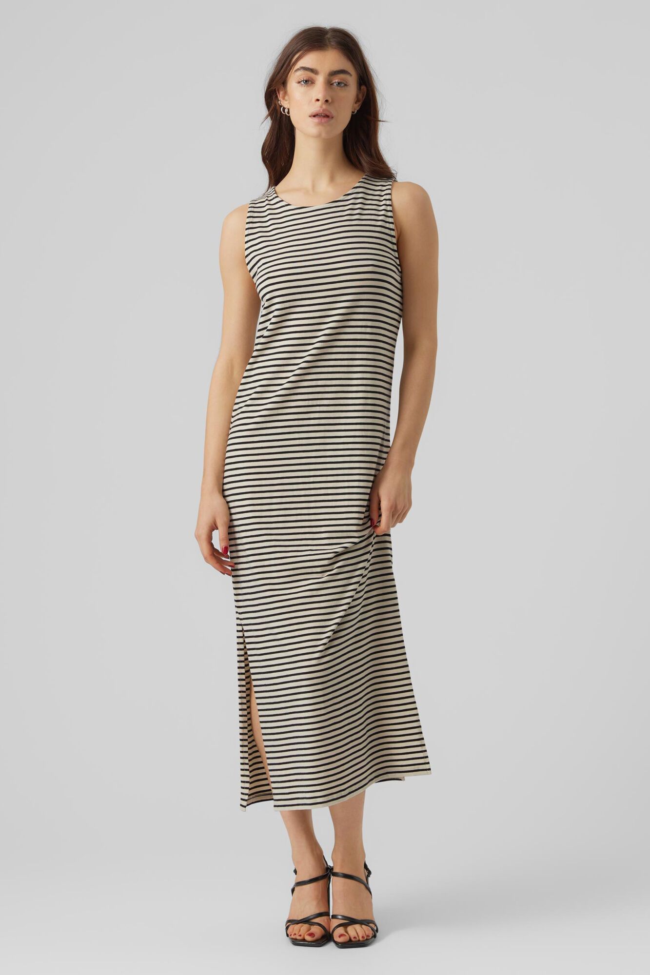 Vestido midi em Tencel - Cinza