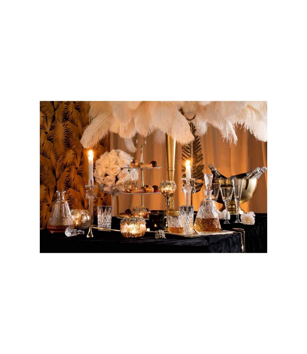 Paris Prix - Bougeoir Design perles 28cm Transparent