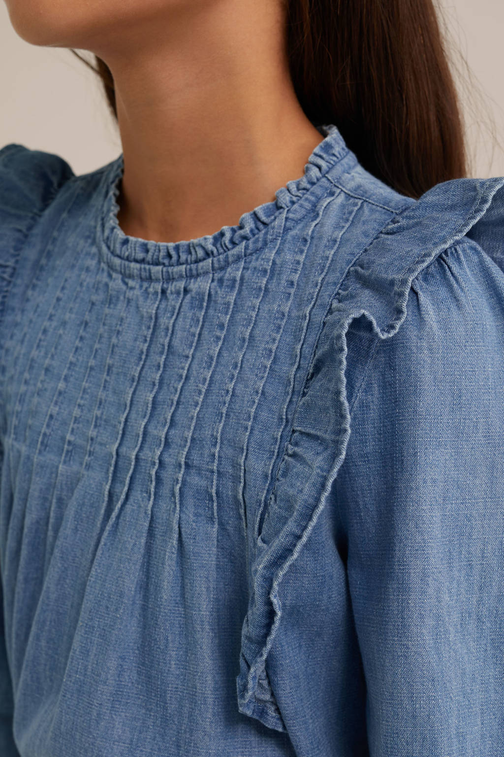 WE Fashion blousetop light blue denim