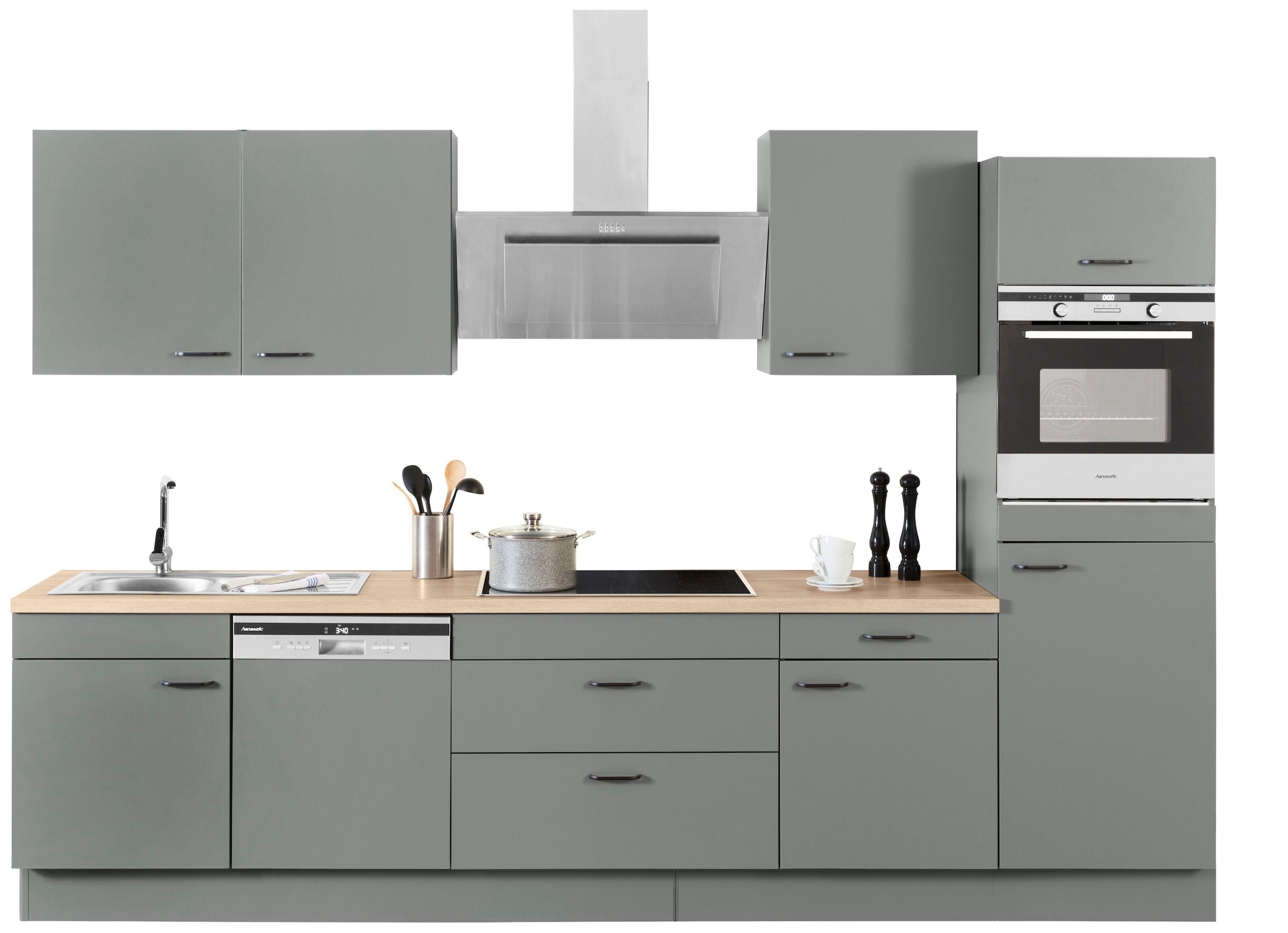 OPTIFIT Küchenzeile »Elga« Premium-Küche, Soft-Close-Funktion, grossen Vollauszügen, Breite 330 cm