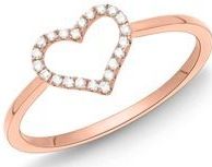18 karaat roodgouden ring hart 22 Diamanten 0.11 ct.