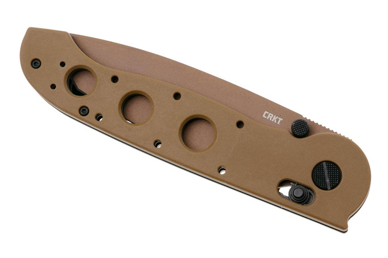 CRKT M16 Crossbar Lock Tanto Veff Serrations M16-14XD Desert Tan EDP D2, Desert Tan GRN, zakmes, Kit Carson design