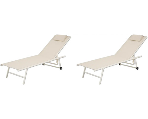Travis ligstoel, 55 x 185 x 97 cm, staal, beige