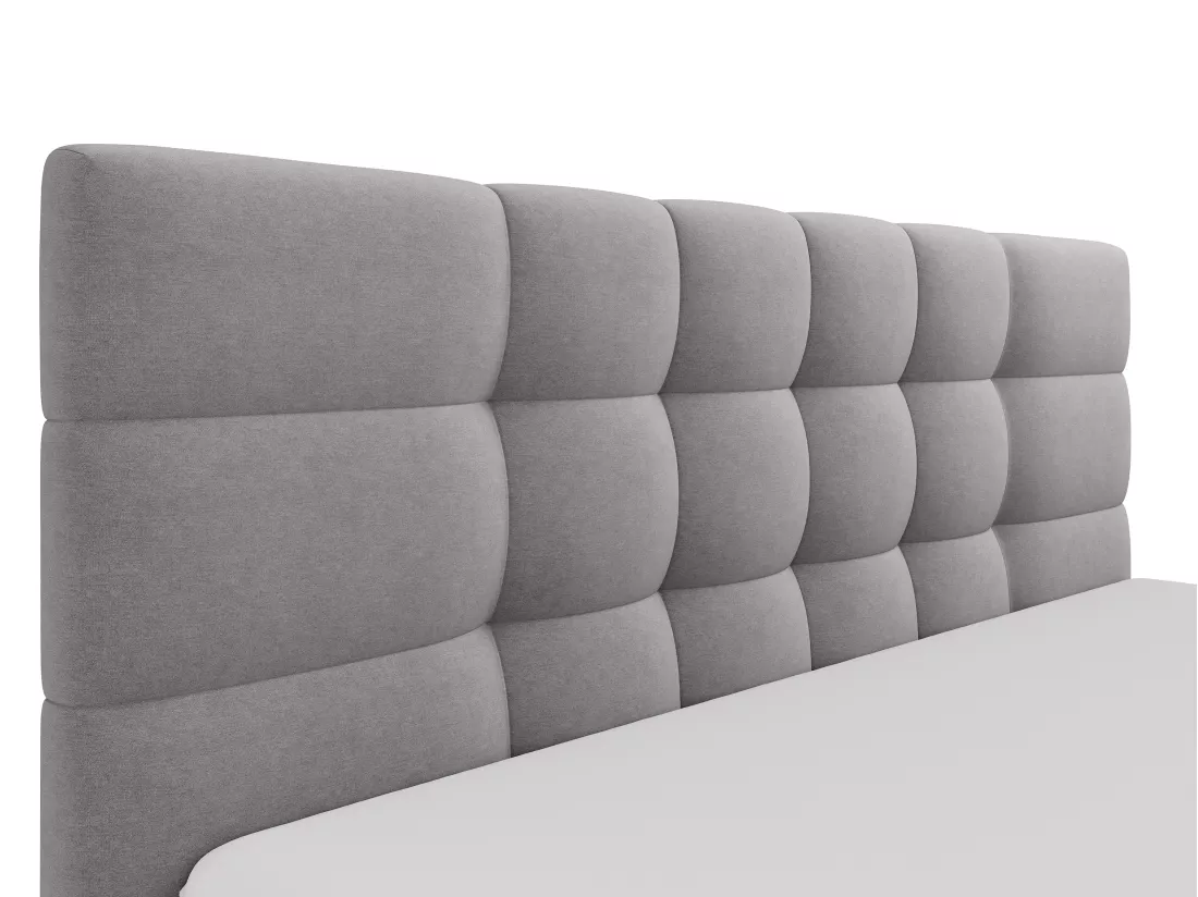Lit coffre 200 x 200 cm - Tissu - Gris - ELIAVA de Pascal Morabito