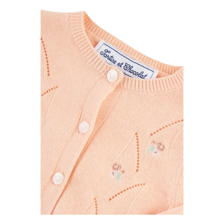 Tartine et Chocolat Cardigan Ajouré Fleuri | Abricot